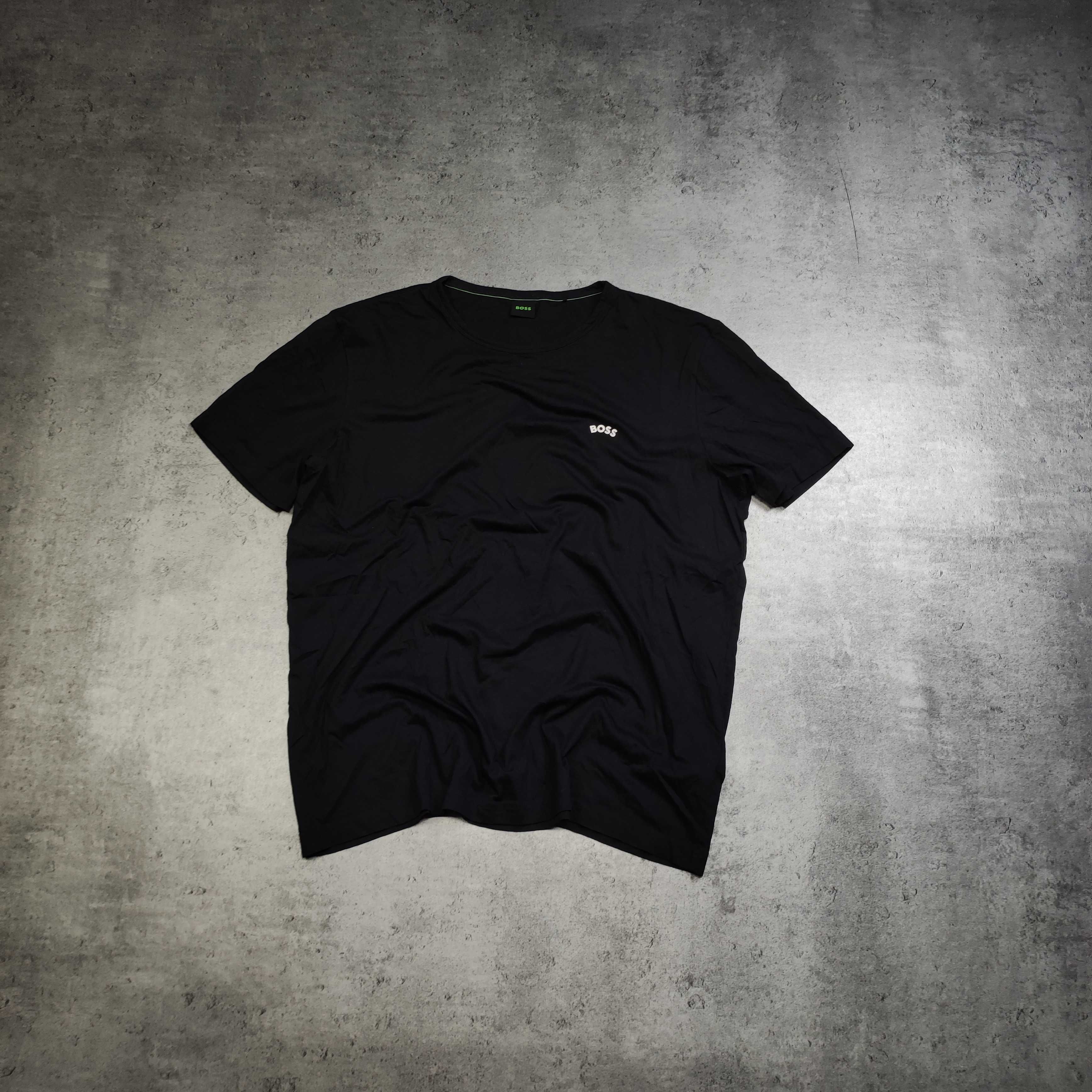 MĘSKA Koszulka PREMIUM Bawełna Klasyczna Casual Hugo Boss czarna Logo