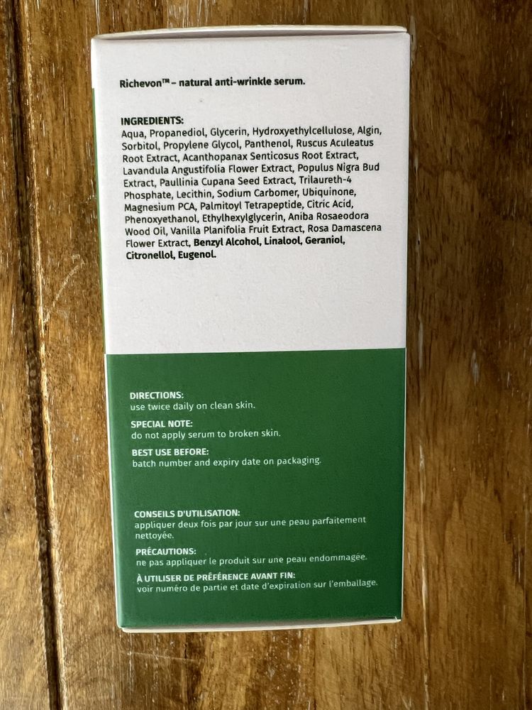 Nowe serum przeciwzmarszczkowe do twarzy.Richevon.Verdelove .