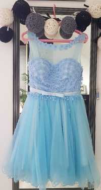 Sukienka tiulowa błękitna