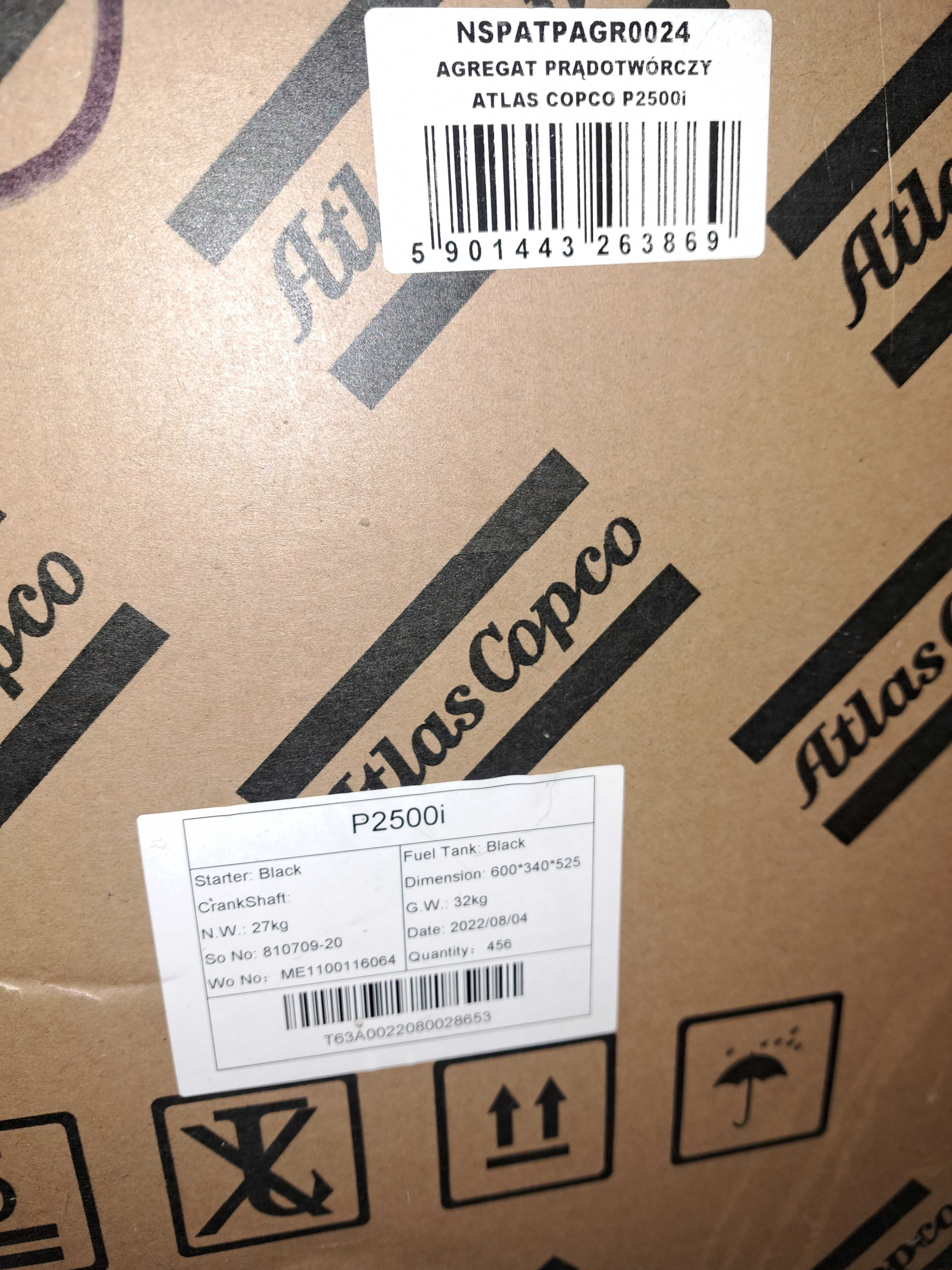 Agregat prądotwórczy Atlas Copco