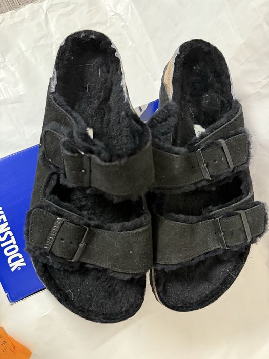 Birkenstock Arizona VL Shearling Black skóra zamszowa 44