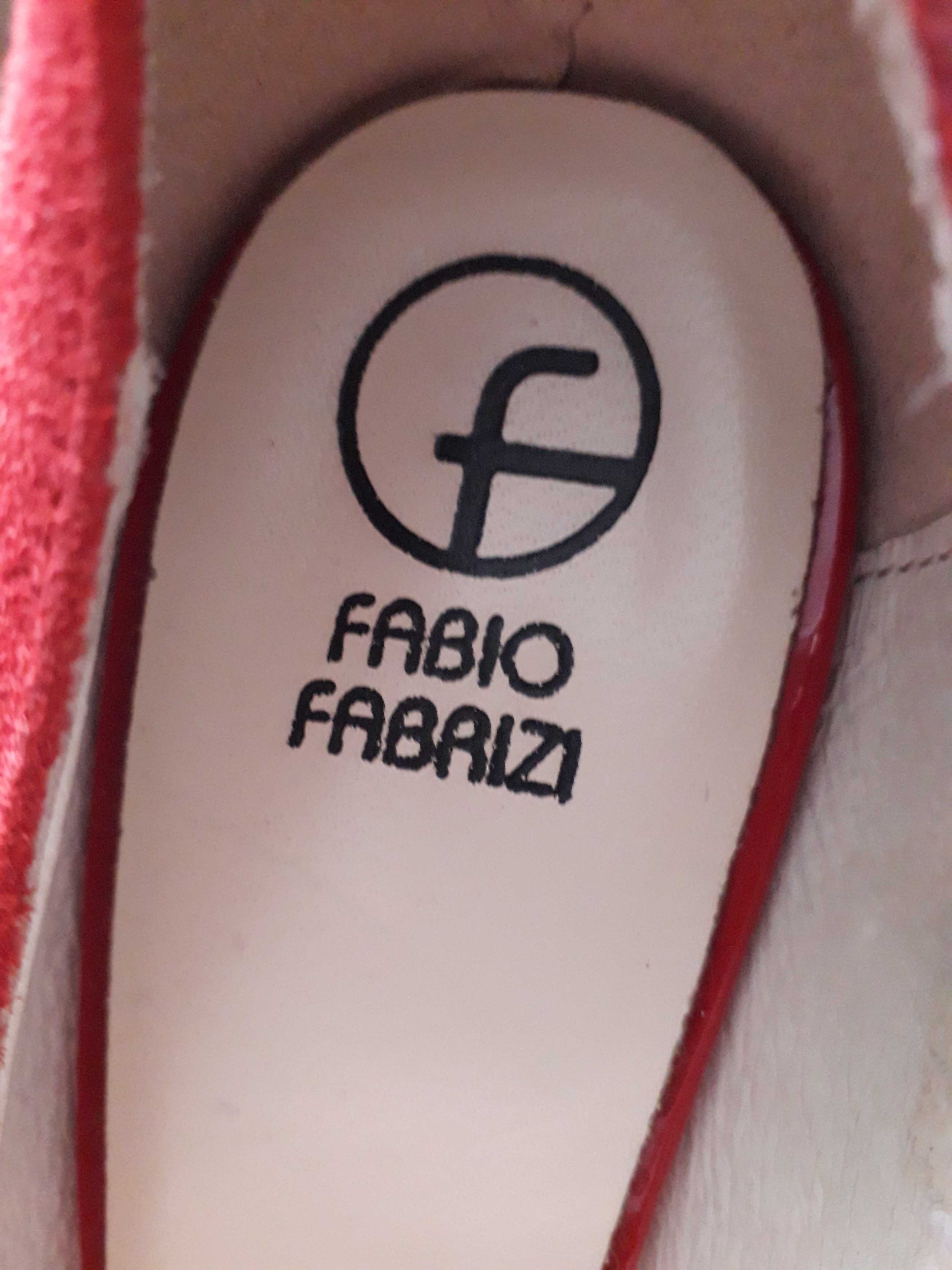 Buty damskie Fabio Fabrizi czerwone zamszowe ze skóry naturalnej.40