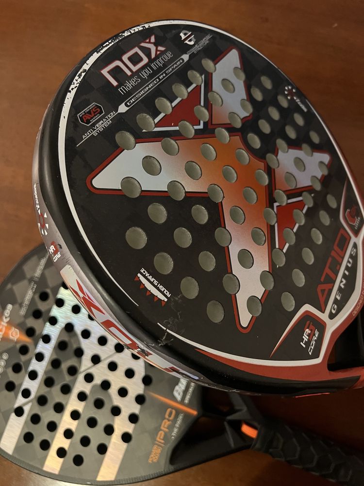 Raquetes padel Nox AT10 18k e Bullpadel Hack03
