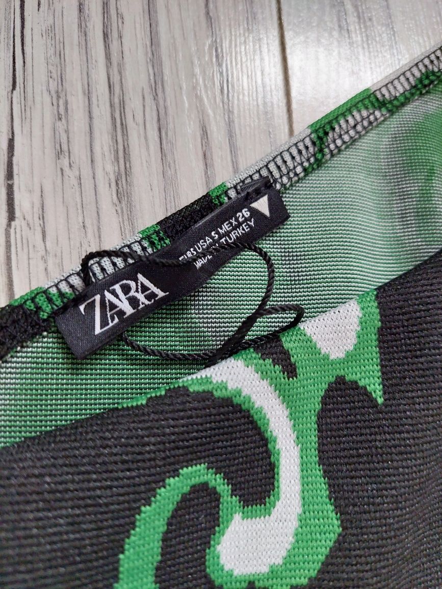 Krótka bluzka na jedno ramię, nowa,Zara, r.S
