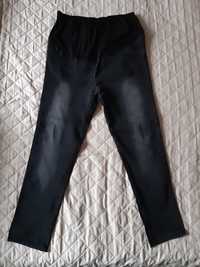 Jeansy czarne spodnie ciążowe XXL, uciagliwe 44