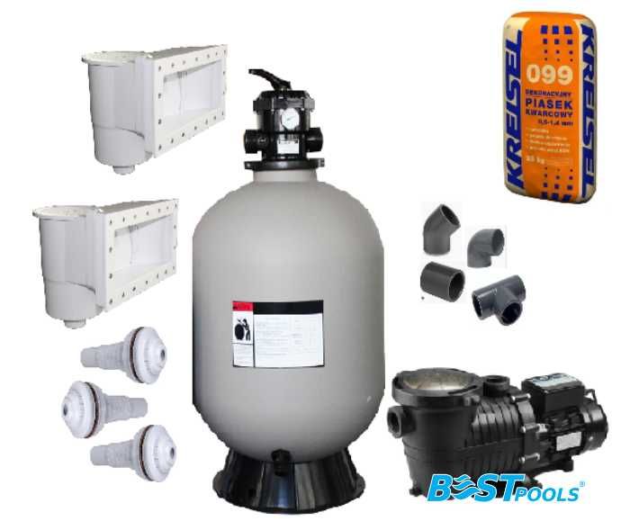 Polipropylenowy basen Mallorka 12x3.5x1.5m z układem filtracyjnym