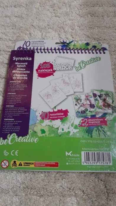 Nowa Malowanka kreatywna Syrenka z farbkami kredkami Totalna Wyprzedaż