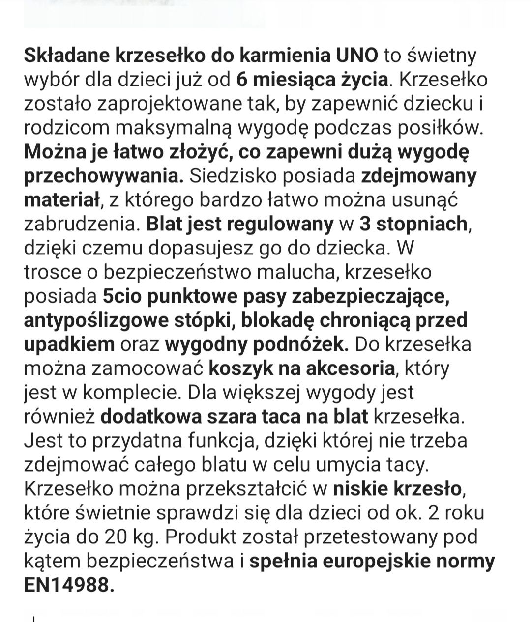 Krzesełko do karmienia