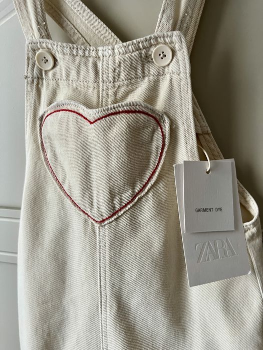 Ogrodniczki beżowe 9-12M, Zara, nowe z metką