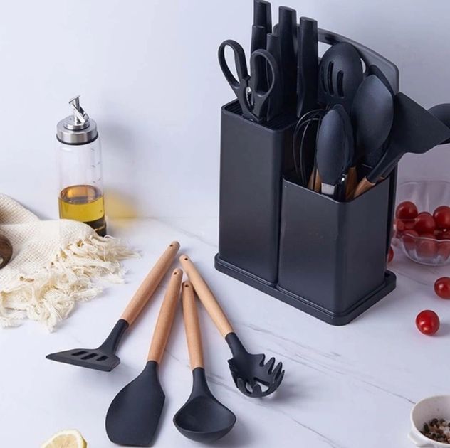 Набір кухонного приладдя 19 предметів Kitchen Set Чорний