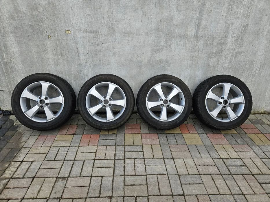 KOŁA FELGI ALUFELGI 17  6,5 J ET 39 1K8071497 OPONY ZIMOWE 225 55 17 VOLKSWAGEN SKODA KOMPLET FELGI Z OPONAMI