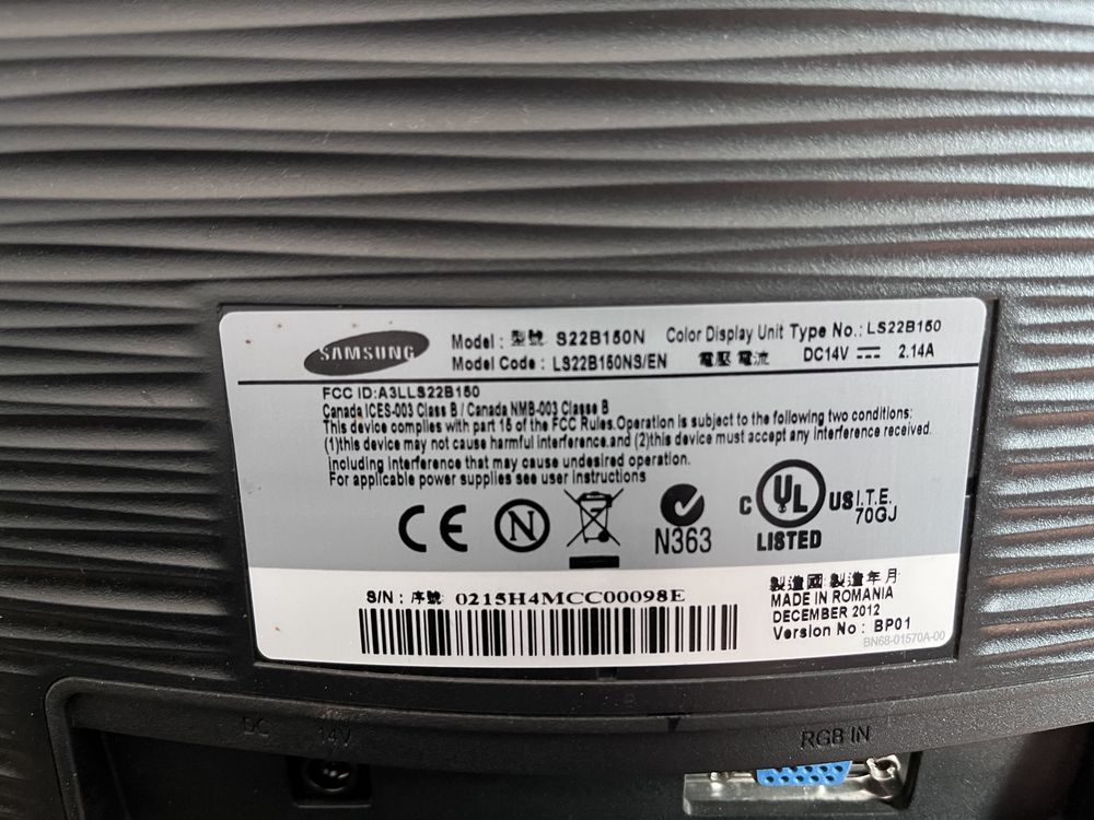 Monitor Samsung SyncMaster S22B150