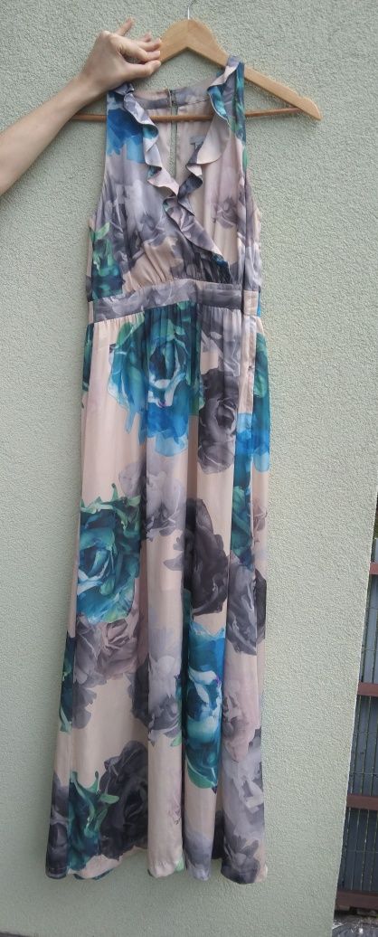 Sukienka maxi letnia kwiaty długa H&M