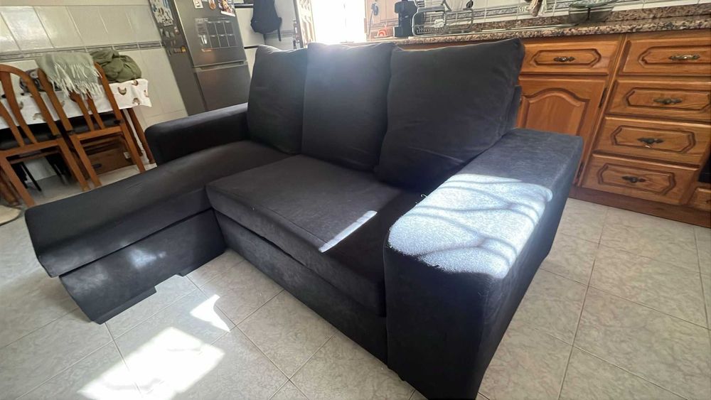 Sofá 3 Lugares com Chaise – Confortável e Super Leve
