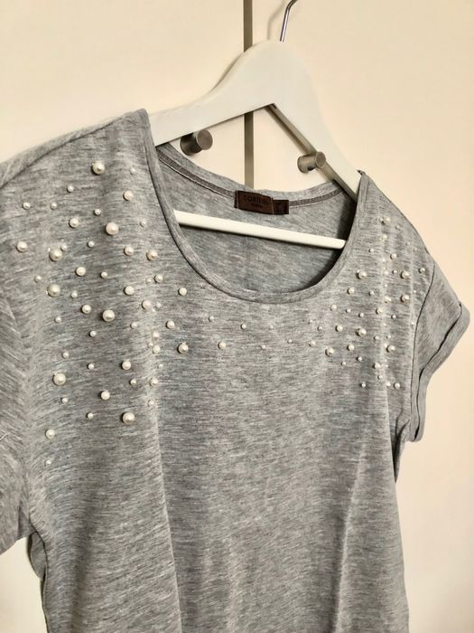 T-shirt com pérolas Cortefiel M