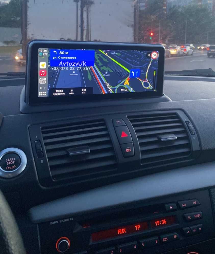 Дисплей BMW 1 е81 е82 е87 е88 GPS e81 e87 Магнитола CarPlay Android 14