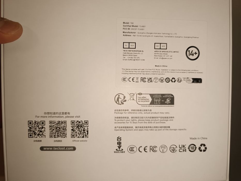 Teclast T60 12" LTE 8/256Gb плвншет FullHD
