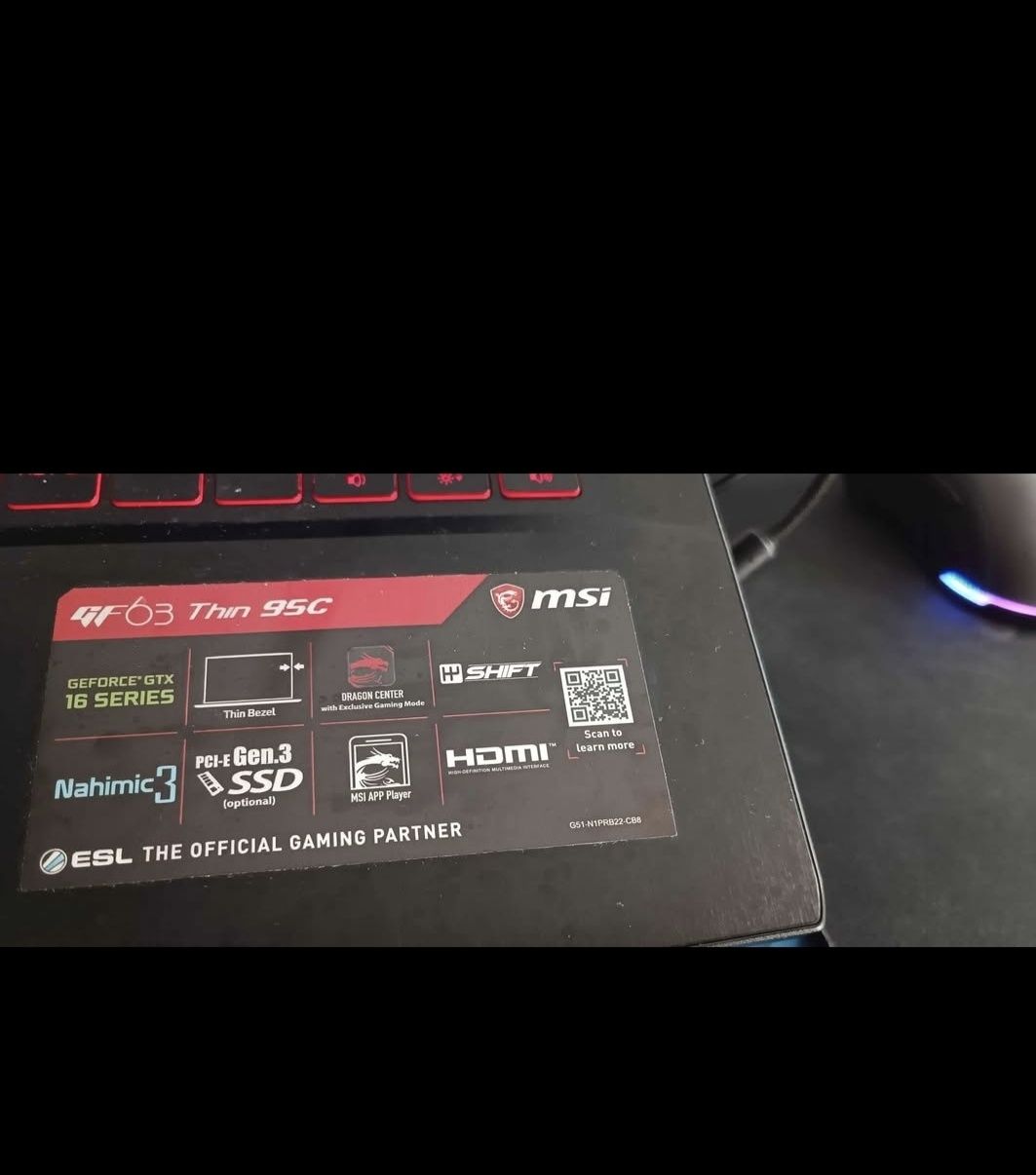 PC Msi GF 63 thin 9SC