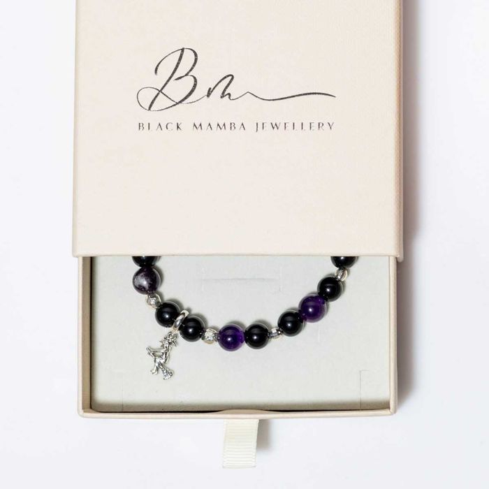 Bransoletka Wiedźmy z kamieni naturalnych Onyks i Ametyst