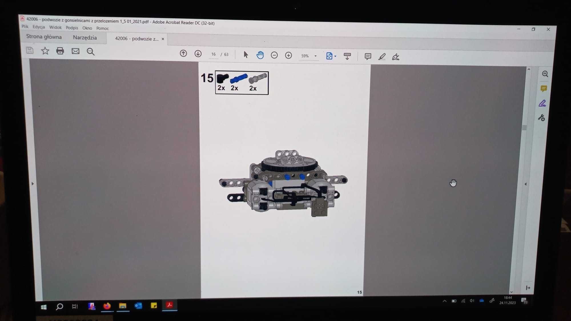 Instrukcja budowy LEGO TECHNIC 42006 podwozie gąsienicowe MOC full RC