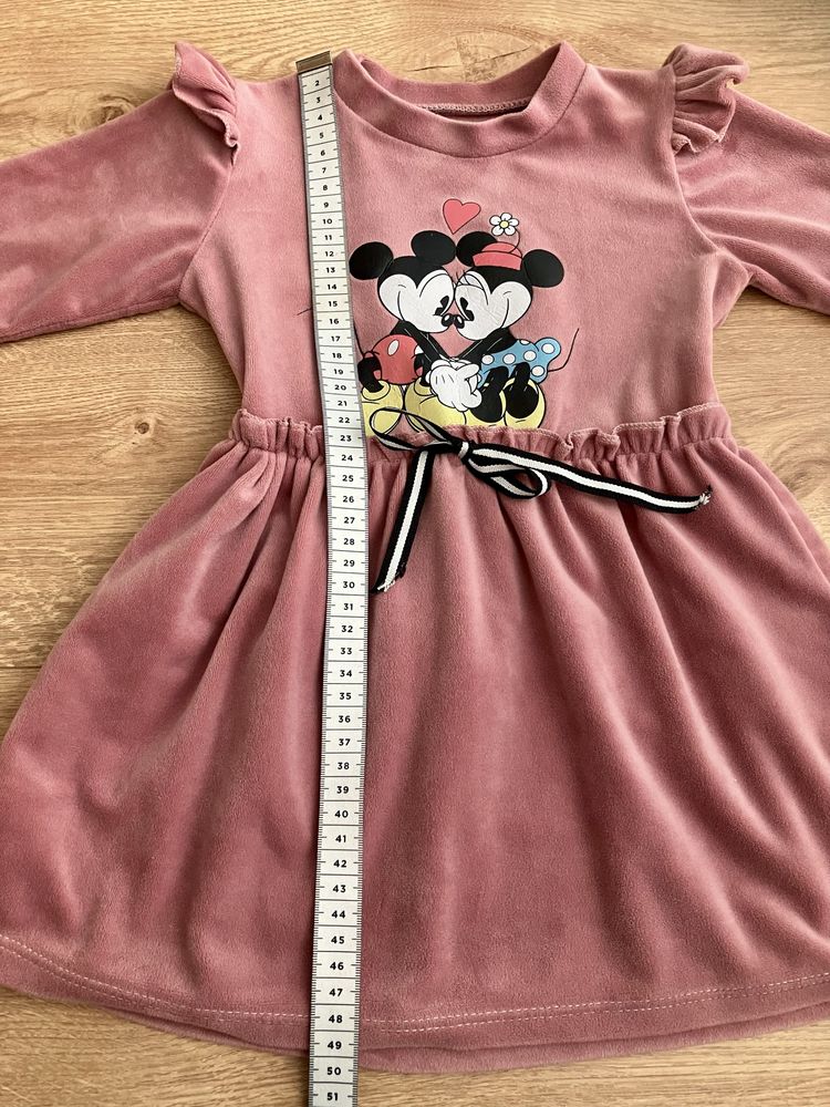 Sukienka welurowa rozmiar 92 Myszka Minnie falbanki