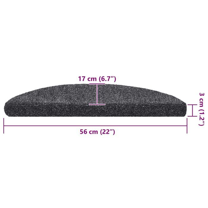 Vidaxl Maty Na Schody Samoprzylepne 20 Szt. Ciemnoszary 56X17X3 Cm