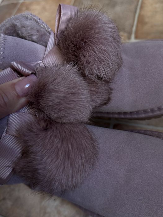 Нові уггі ugg 19 см рожеві натуральні пудрові 34 на 32