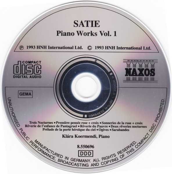Satie/ Klára Koermendi* ‎– Piano Works Vol. 1