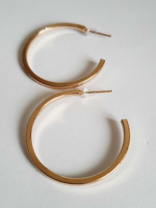 Piękne Kolczyki Stal Chirurgiczna Złote 3cm