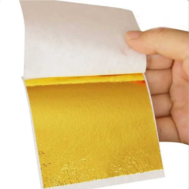 Złote płatki złota folia. 8x8 50szt