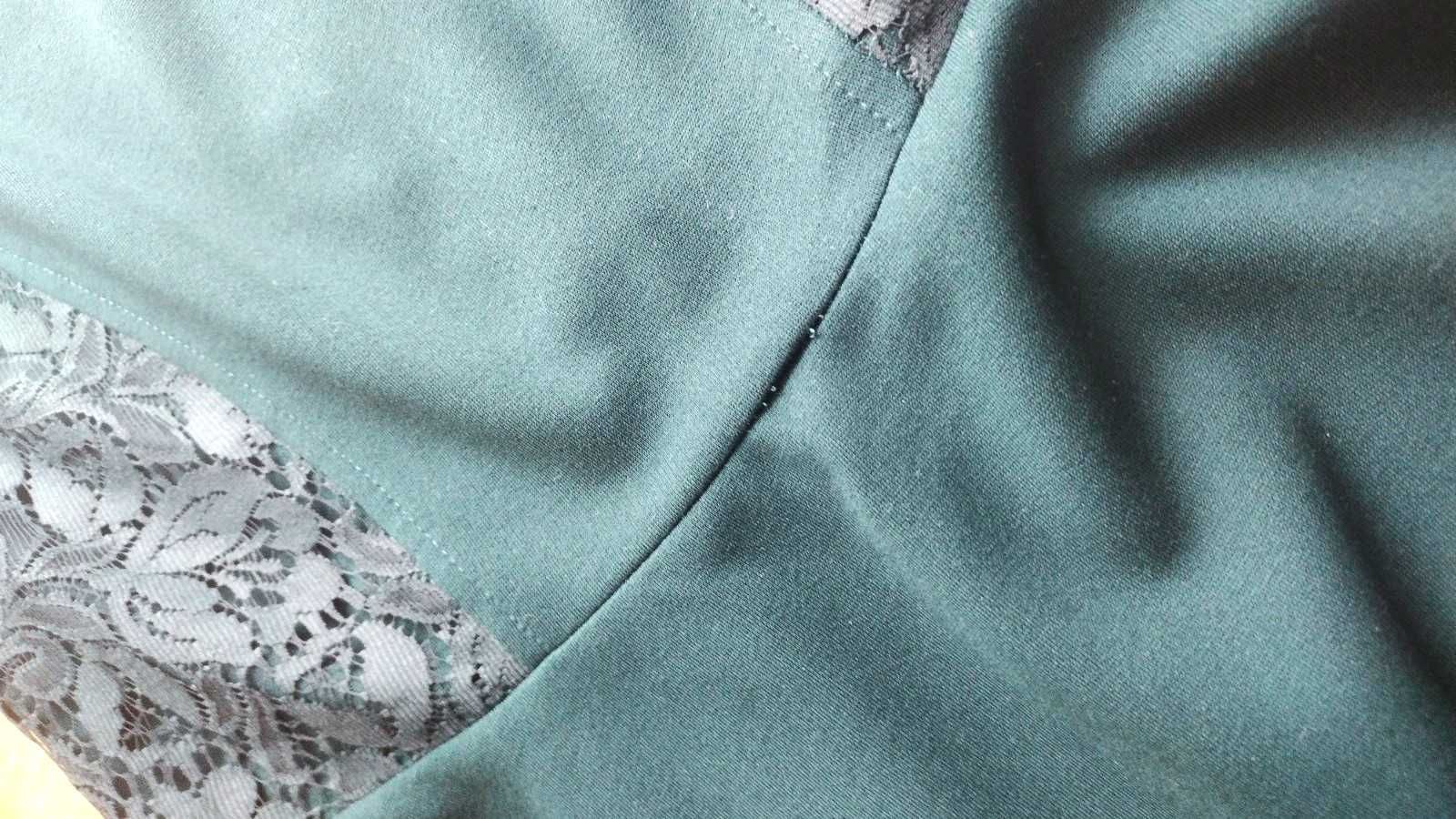 BERSHKA zielona sukienka na długi rękaw rozmiar L z metką nieużywana