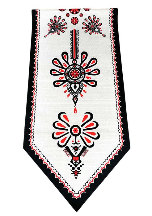 Folkowy Bieżnik na Stół 190x47 cm – Polski Produkt, Laserowy Nadruk