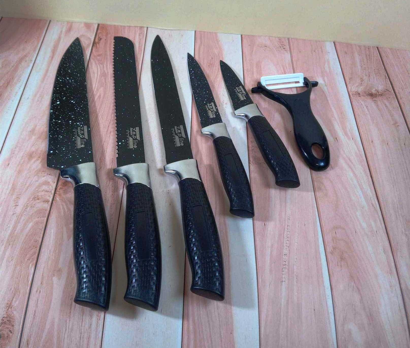 Кухонные ножи с подставкой 7 элементов нержавейка
