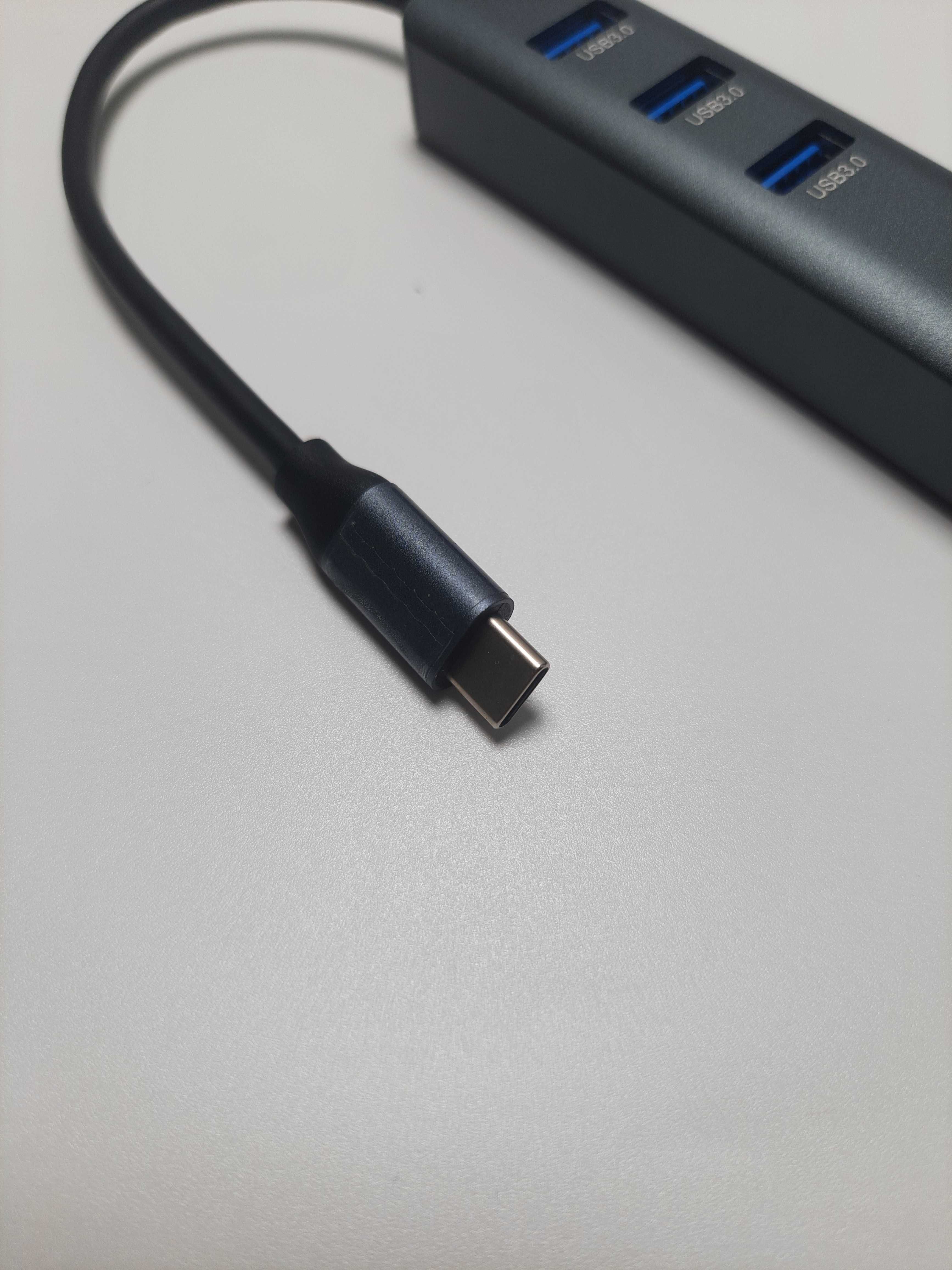 Adapter HUB USB-C Ethernet Gigabit RJ45 3x USB 3.0