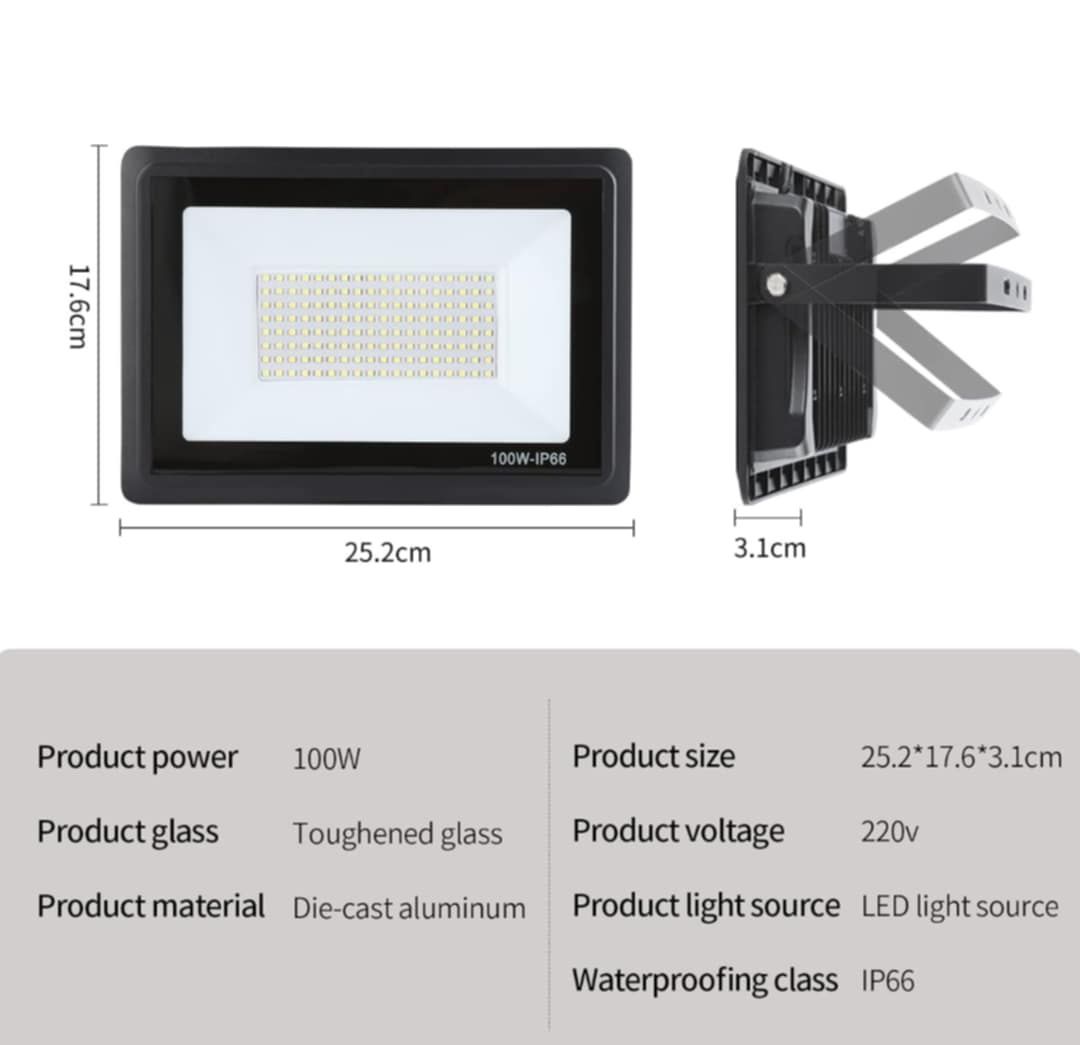 Zewnętrzny reflektor 100W Super Bright LED, 3000K