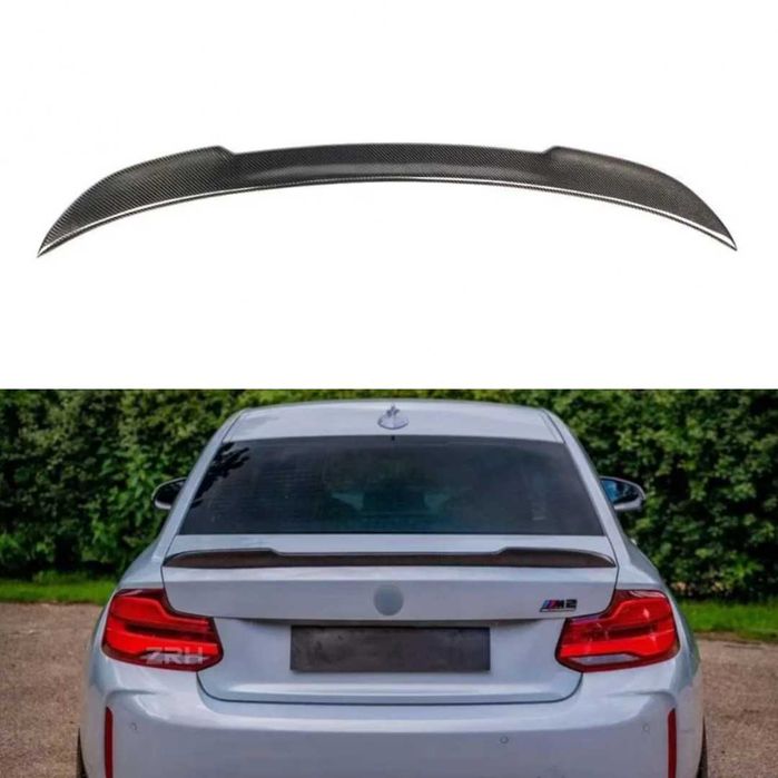 Aileron PSM Curto - BMW F22 / F87 M2 - Plástico Look Carbono - Novo