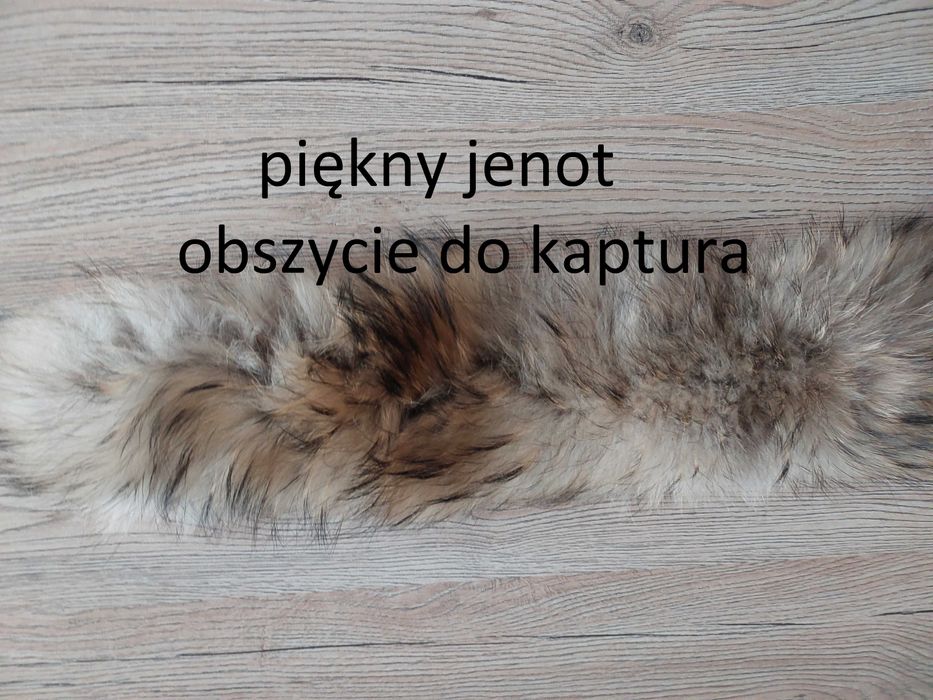 Piękny jenot obszycie do kaptura naturalne futro z jenota okazały