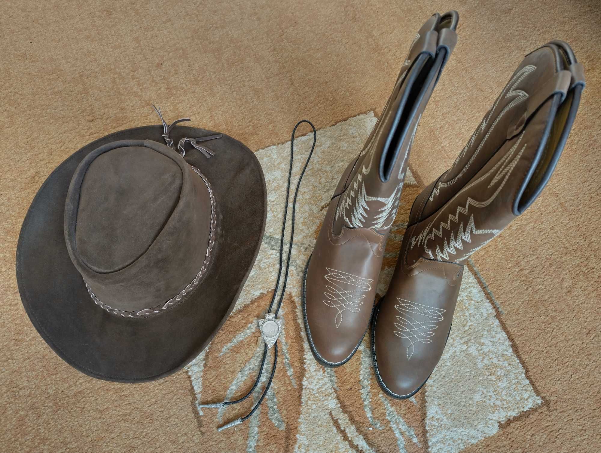 Cowboy kapelusz, buty i klamra