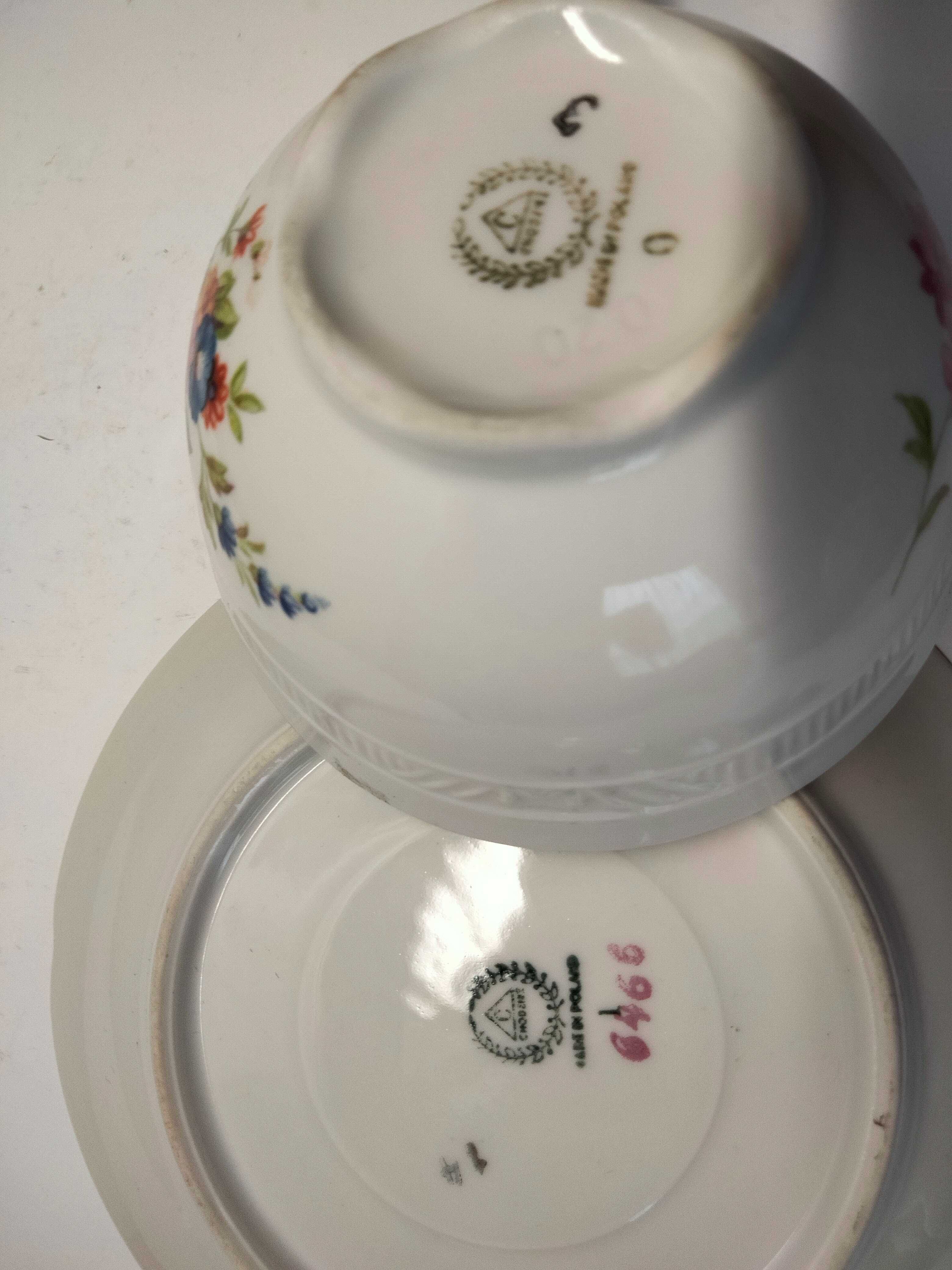 Filiżanka + podstawek Stara polska porcelana  Chodzież