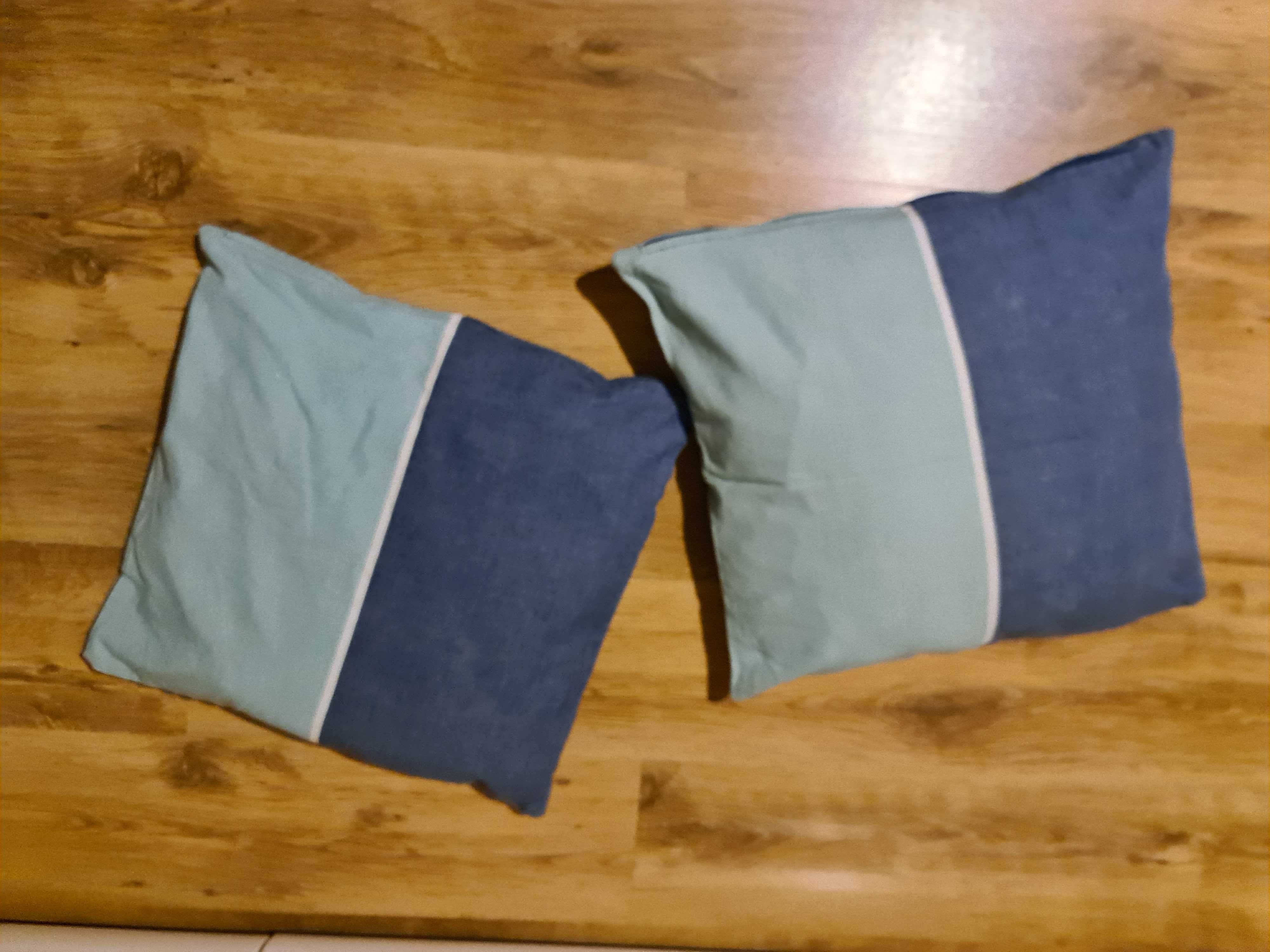 2 poduszki niebiesko-turkusowe 45x48 cm