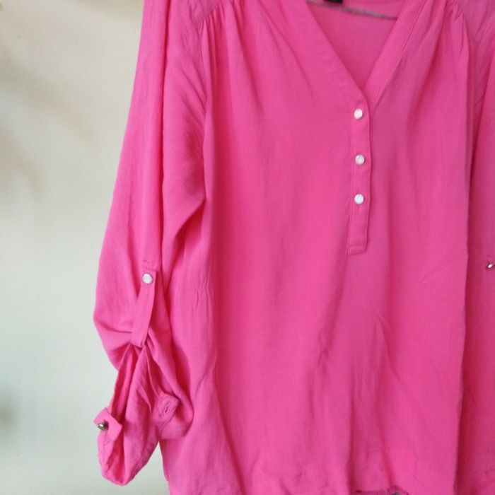 Bluzka AMISU  kolorze koralowym guziczki złote, rękaw długi r M -L