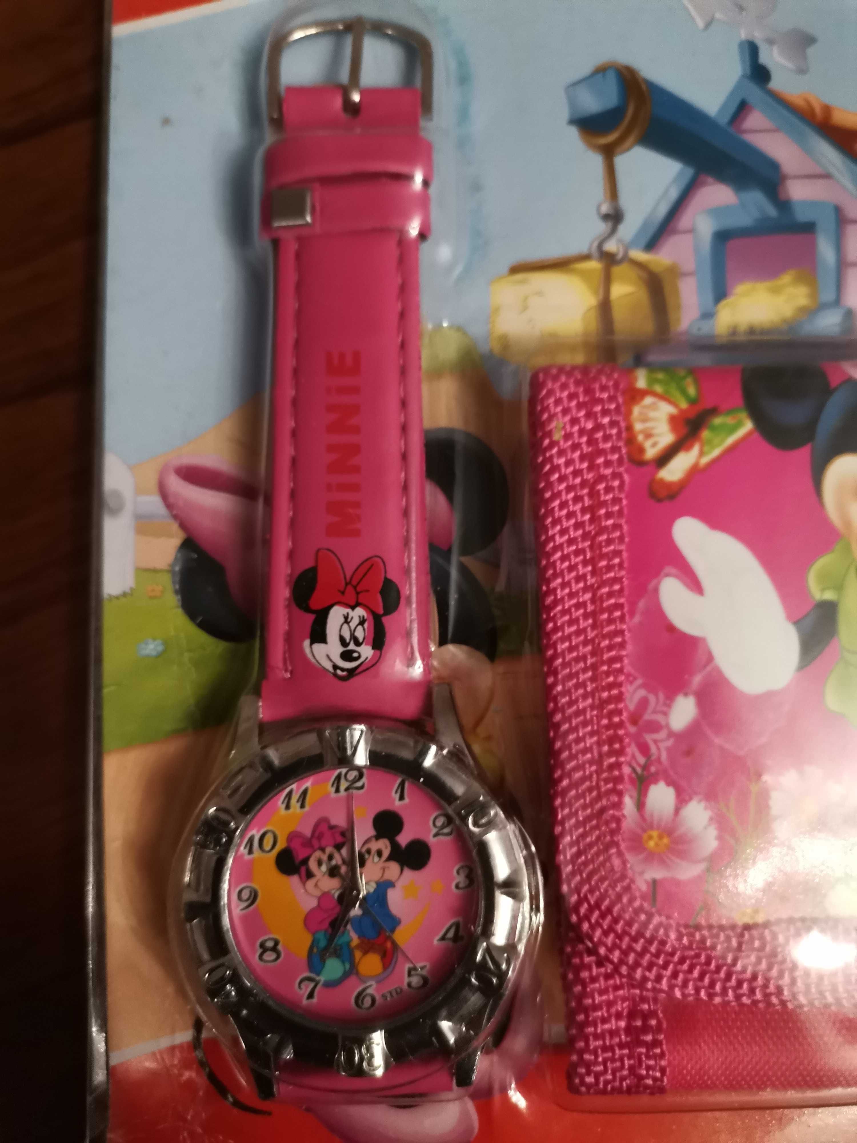 Conjunto Minnie relógio e carteira