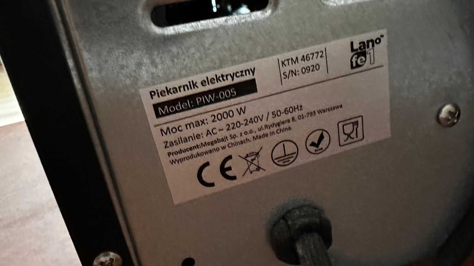 Piekarnik 50L LaFe PIW-005, elektryczny 2000W