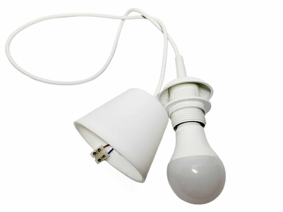 Светильник подвесной лофт E27 220В белый с LED-лампой 10W, провод 1м‼️