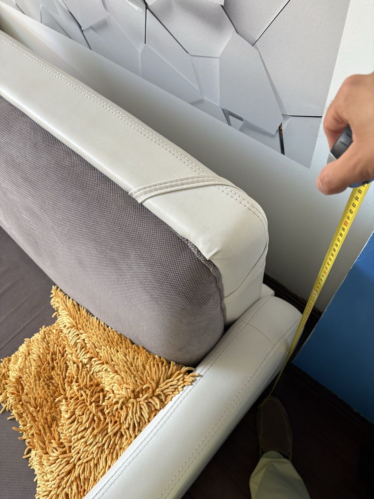 Kanapa sofa  biala skóra