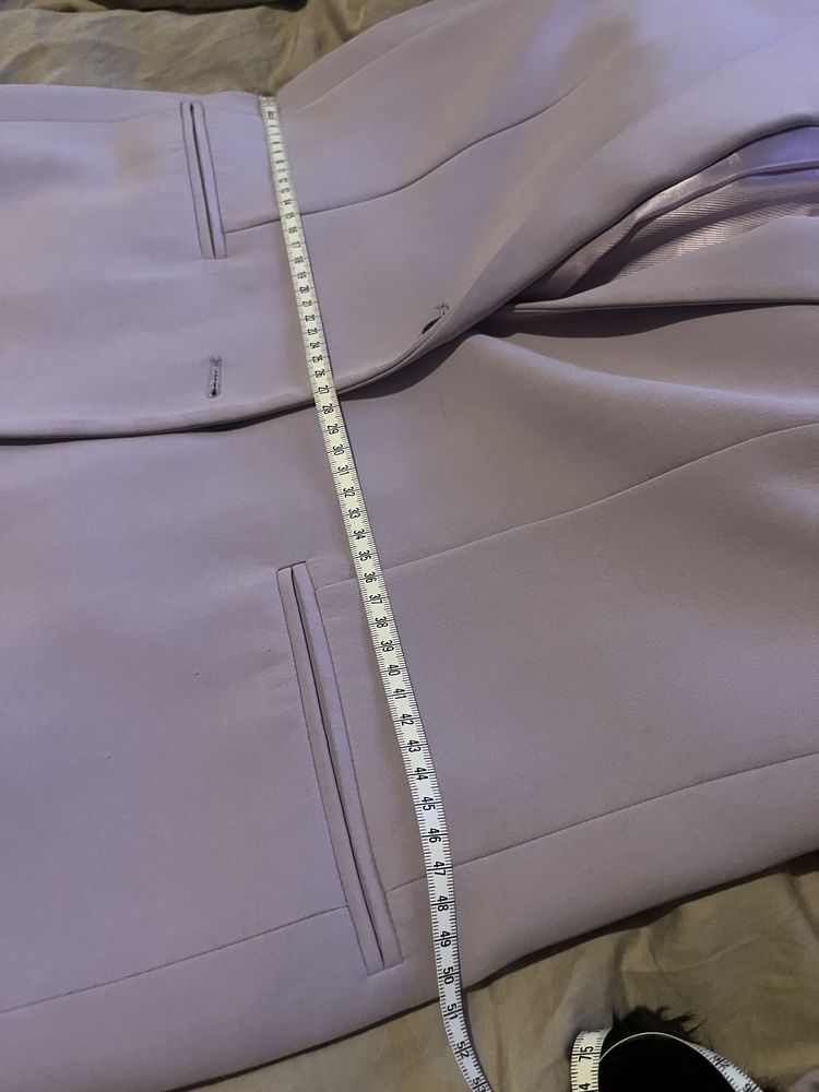 Zara marynarka zakiet liliowa s oversize klasyczna lyocell