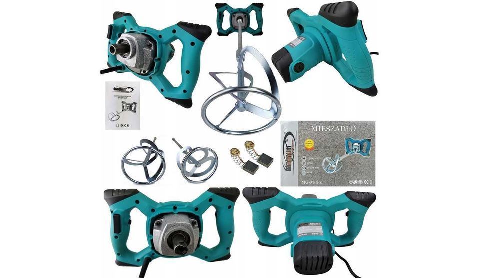 Mocne MIESZADŁO do zapraw, gipsu, farb, klejów 2800W 2x Mieszalnik FV