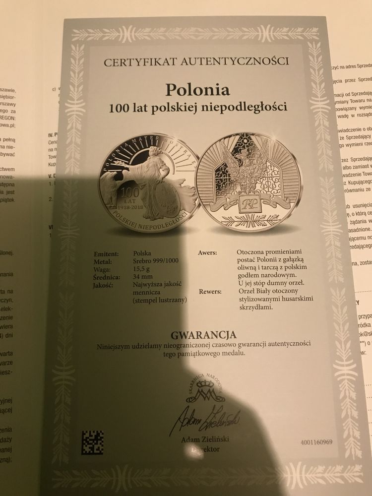 Polska, numizmat, srebro, Polonia 100 lecie niepodległości