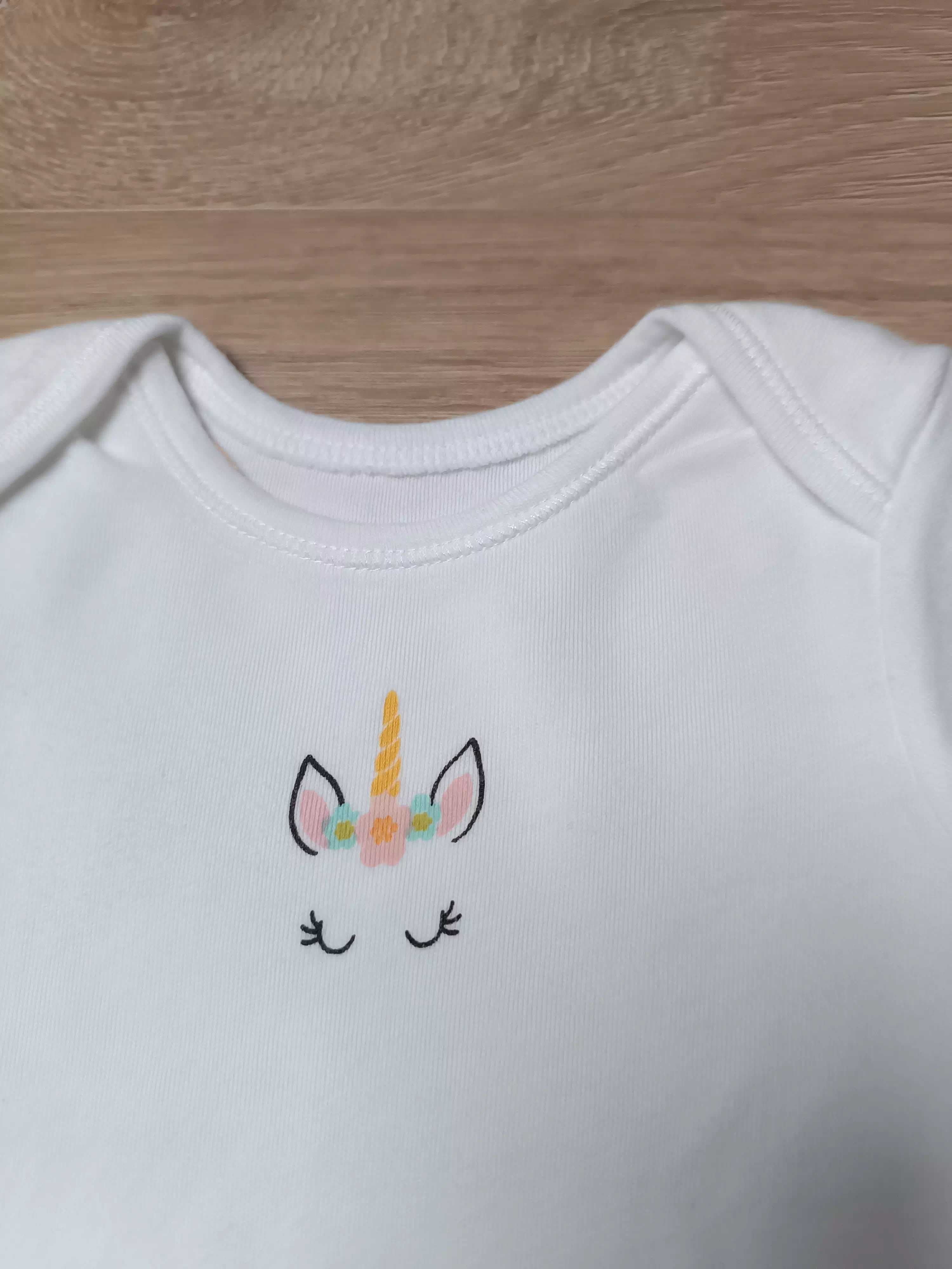 Body krótki rękaw x2 białe jednorożec chmurki 'Primark' 'Name it' 56