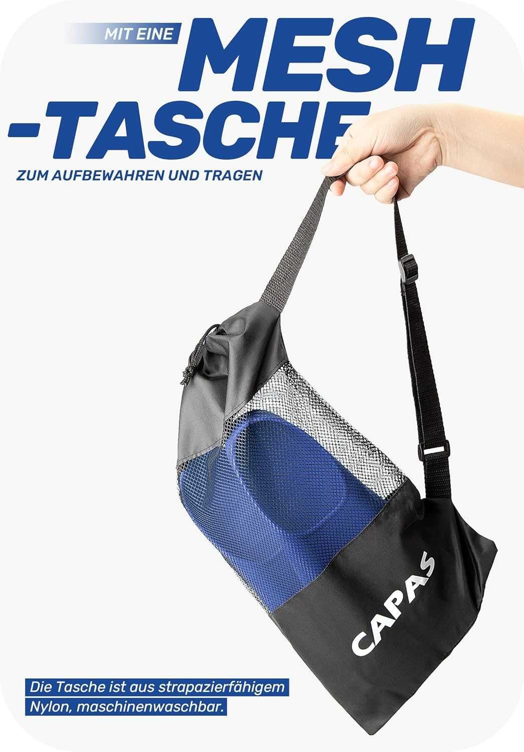 CAPAS Krótkie Płetwy Treningowe do Pływania Ro 44-45 Niebieskie Unisex